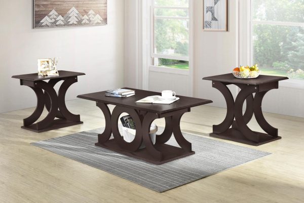 طاولة وسط مستطيل بتصميم كلاسيكي حديث مكون من طاولة رئيسية وطاولتين زاوية وبخشب عالي الجودة، تصفح المزيد داخل موقعنا الالكتروني