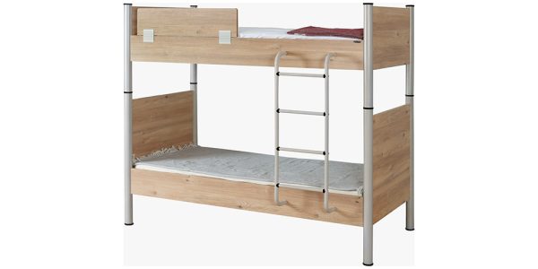 سرير طابقين لون خشب طبيعي يمكن شرائه بشكل منفصل او يمكن اضافته على غرفة نوم بتصميم مماثل، تصفح الخيارات داخل موقعنا الالكتروني